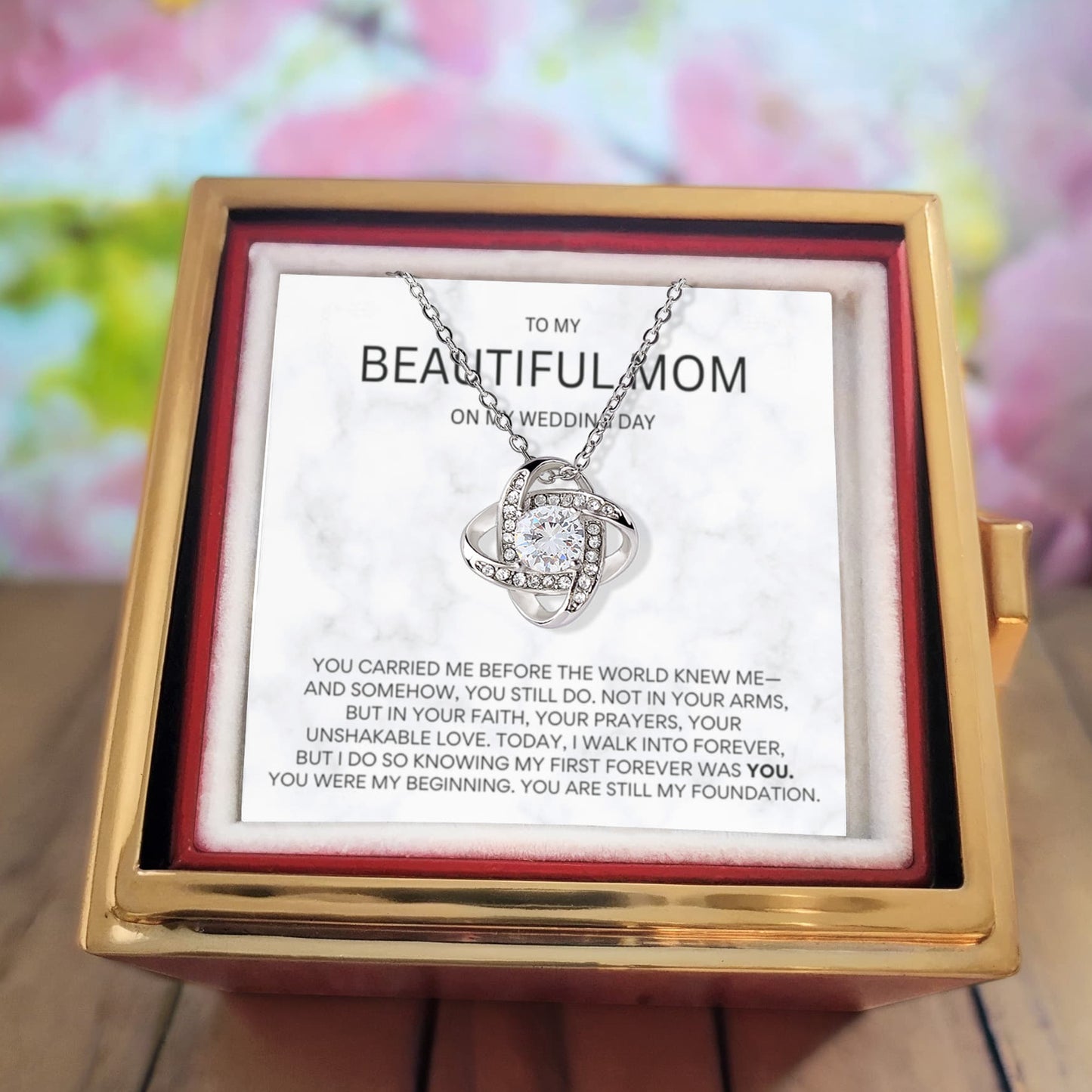 To My Mom Wedding Necklace | Bride to Mother Gift