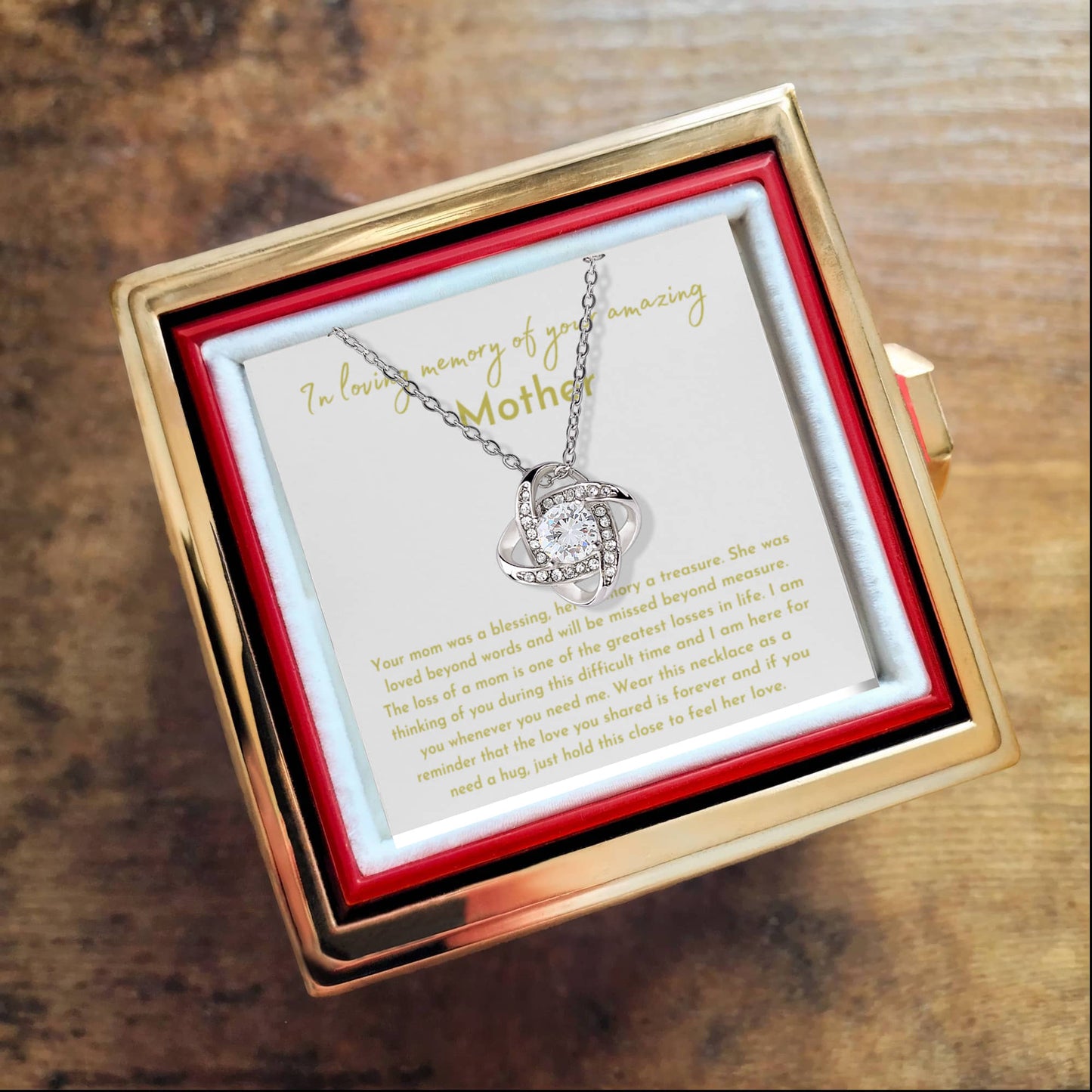 In Loving Memory Of Your Amazing Mother - Love Knot Necklace