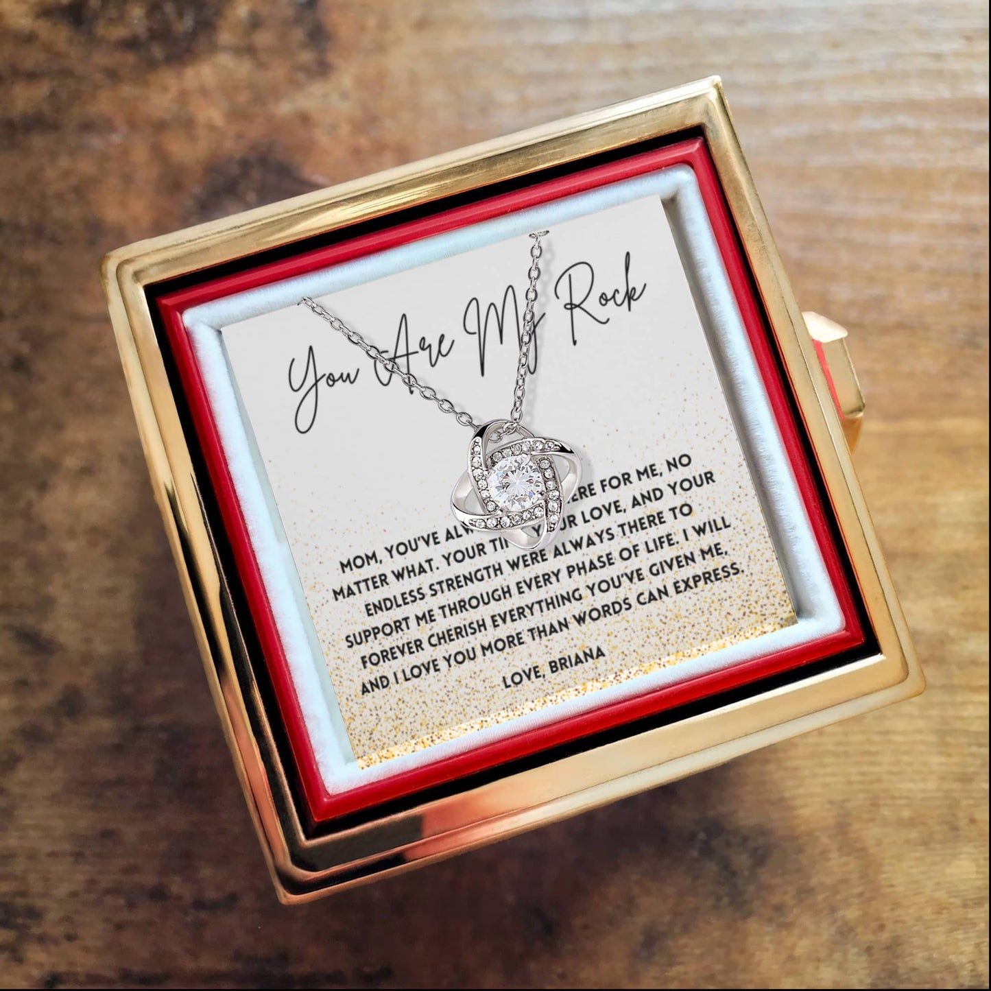 Mom, You Are My Rock Necklace | Mother Appreciation Jewelry for Birthday, Christmas, or Mother’s Day