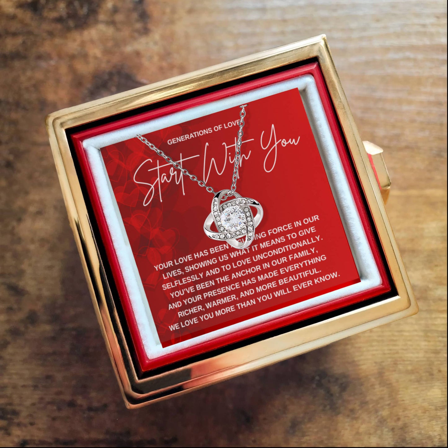 Grandma Love Knot Necklace Gift from Grandchild | Meaningful Gift for Grandma Birthday, Mother’s Day, Christmas