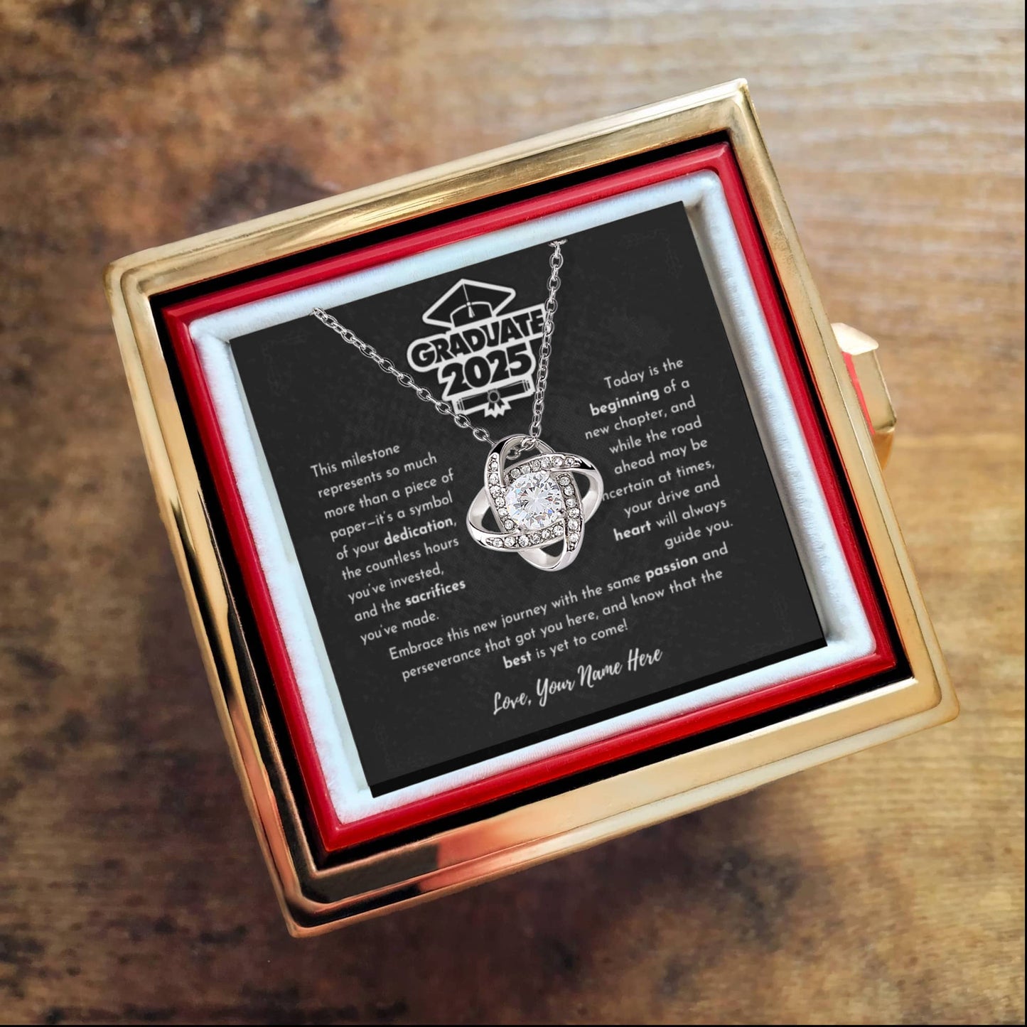 Graduation 2025 Necklace Gift | Class of 2025 Jewelry with Inspirational Card