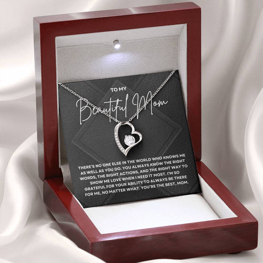 To My Beautiful Mom - Forever Love Necklace