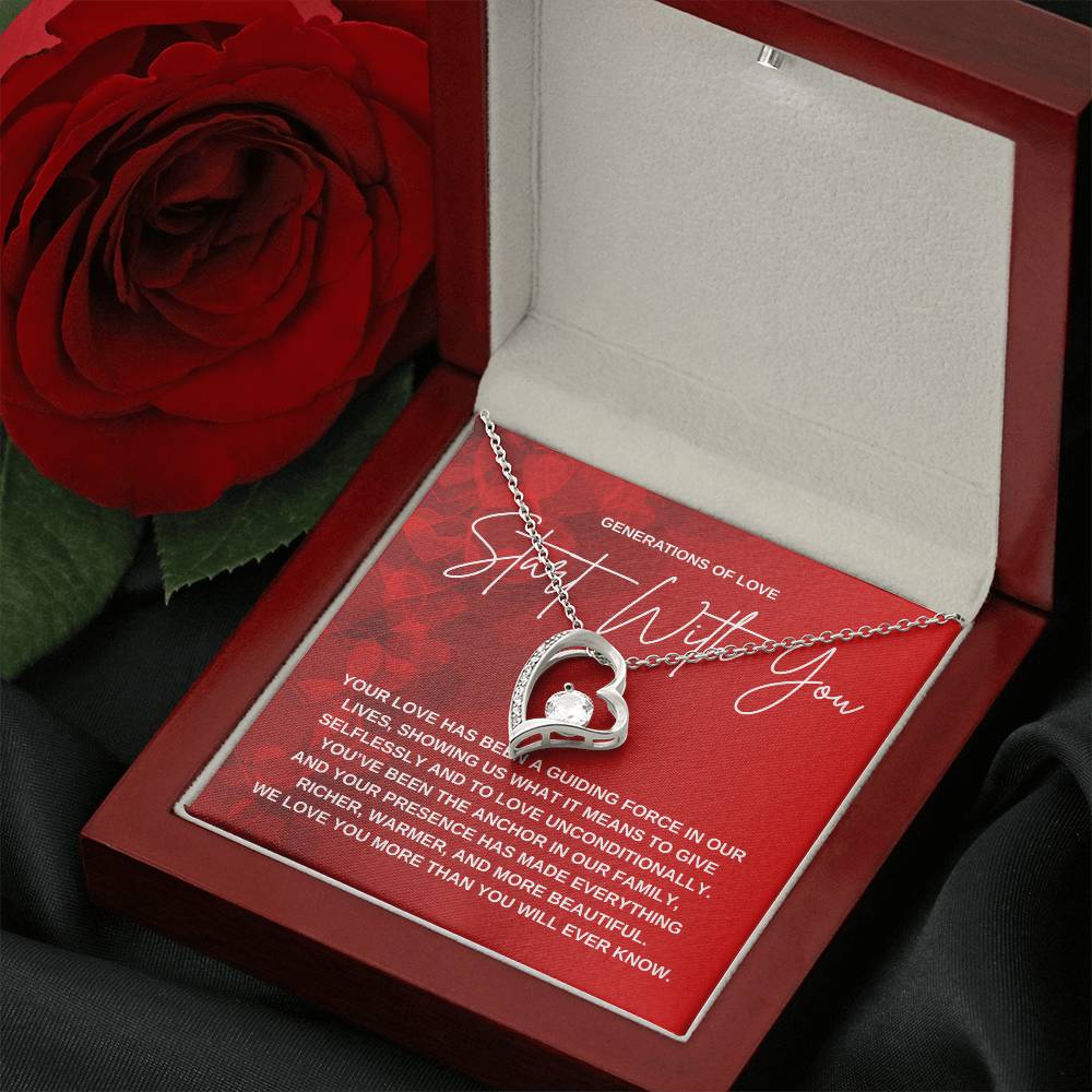 Grandma Heart Necklace Gift from Grandchildren | Birthday, Mother’s Day, Christmas Gift for Nana or Mimi