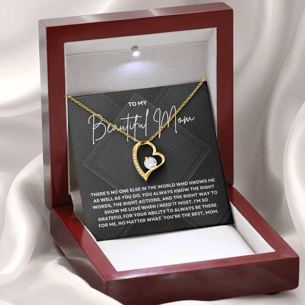 To My Beautiful Mom - Forever Love Necklace