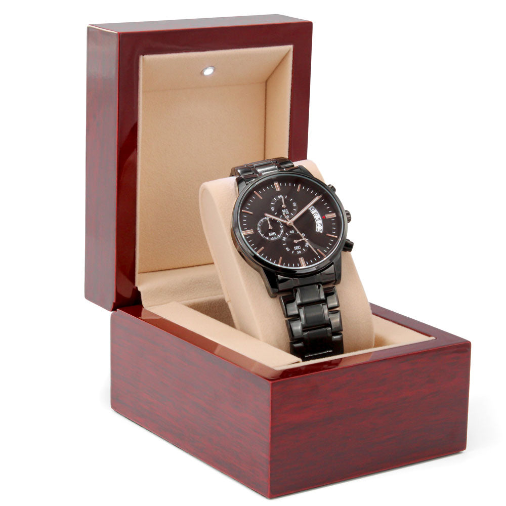 To My Son Engraved Watch from Mom | Keepsake Gift for Birthday, Graduation, or Christmas