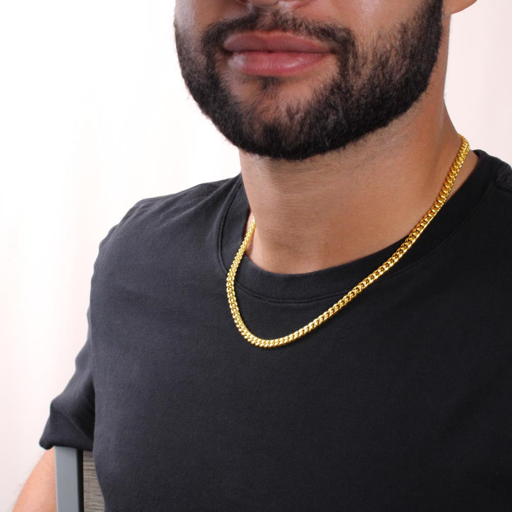 To My Amazing Fiancé Cuban Link Chain Necklace | Anniversary, Proposal, or Valentine’s Day Gift for Him