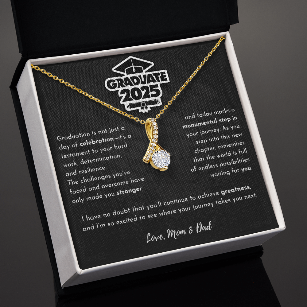 Graduation 2025 Necklace – "Endless Possibilities Waiting for You" Gift from Mom and Dad