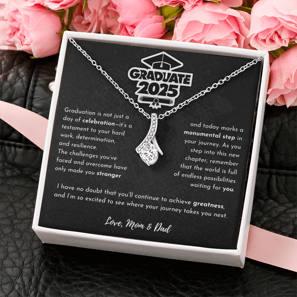 Graduation 2025 Necklace – "Endless Possibilities Waiting for You" Gift from Mom and Dad