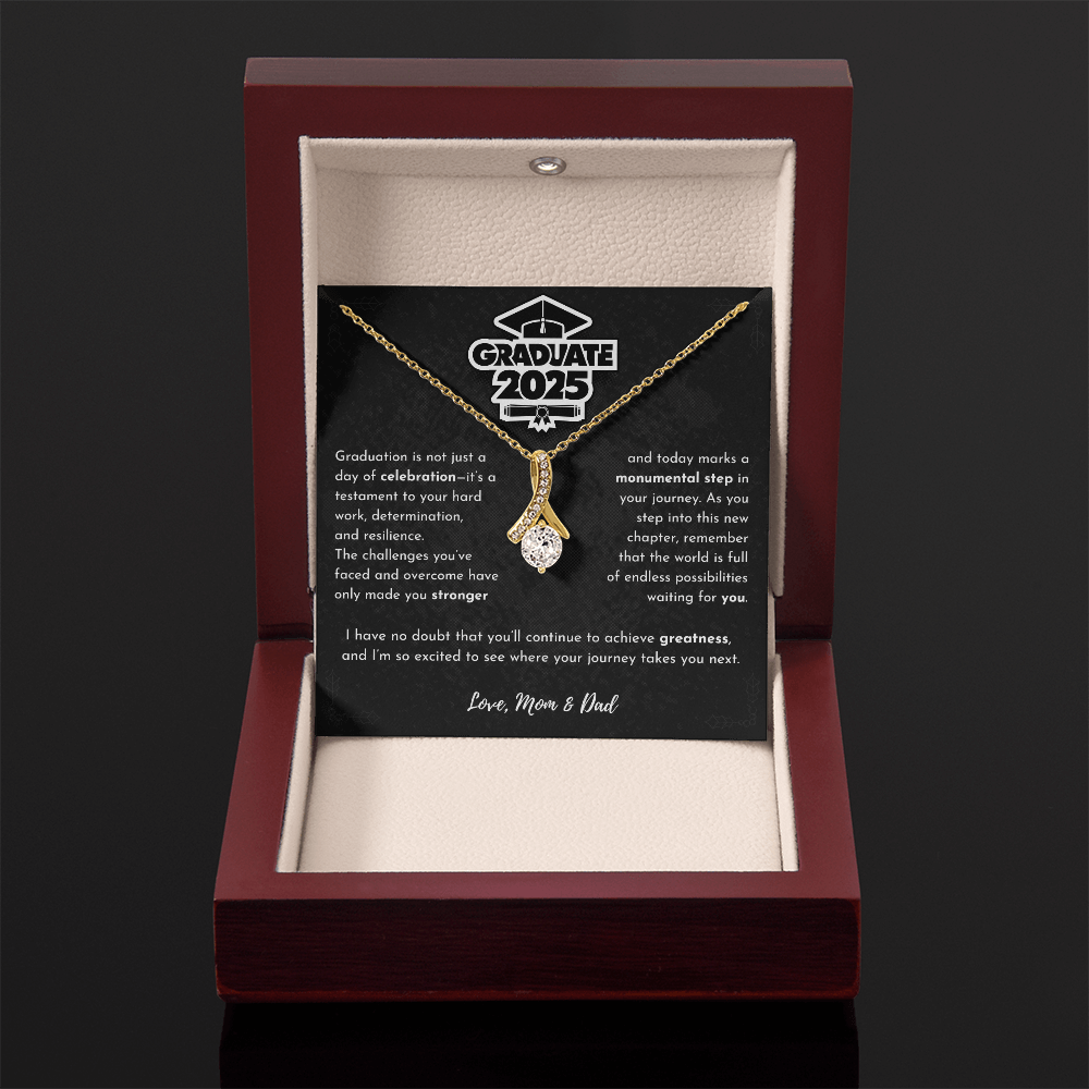 Graduation 2025 Necklace – "Endless Possibilities Waiting for You" Gift from Mom and Dad