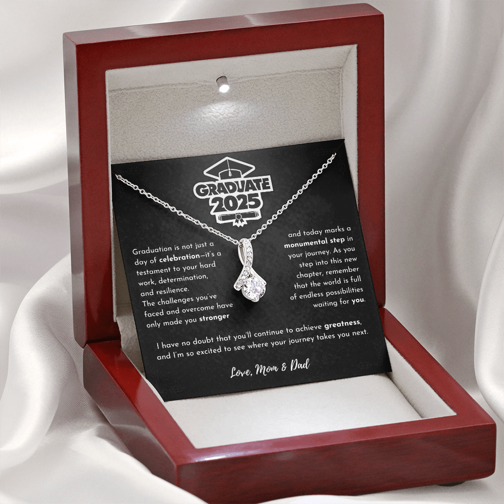 Graduation 2025 Necklace – "Endless Possibilities Waiting for You" Gift from Mom and Dad