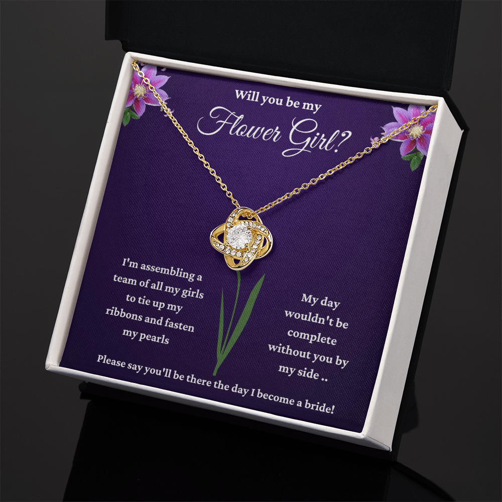 Will You Be My Flower Girl? - Love Knot Necklace