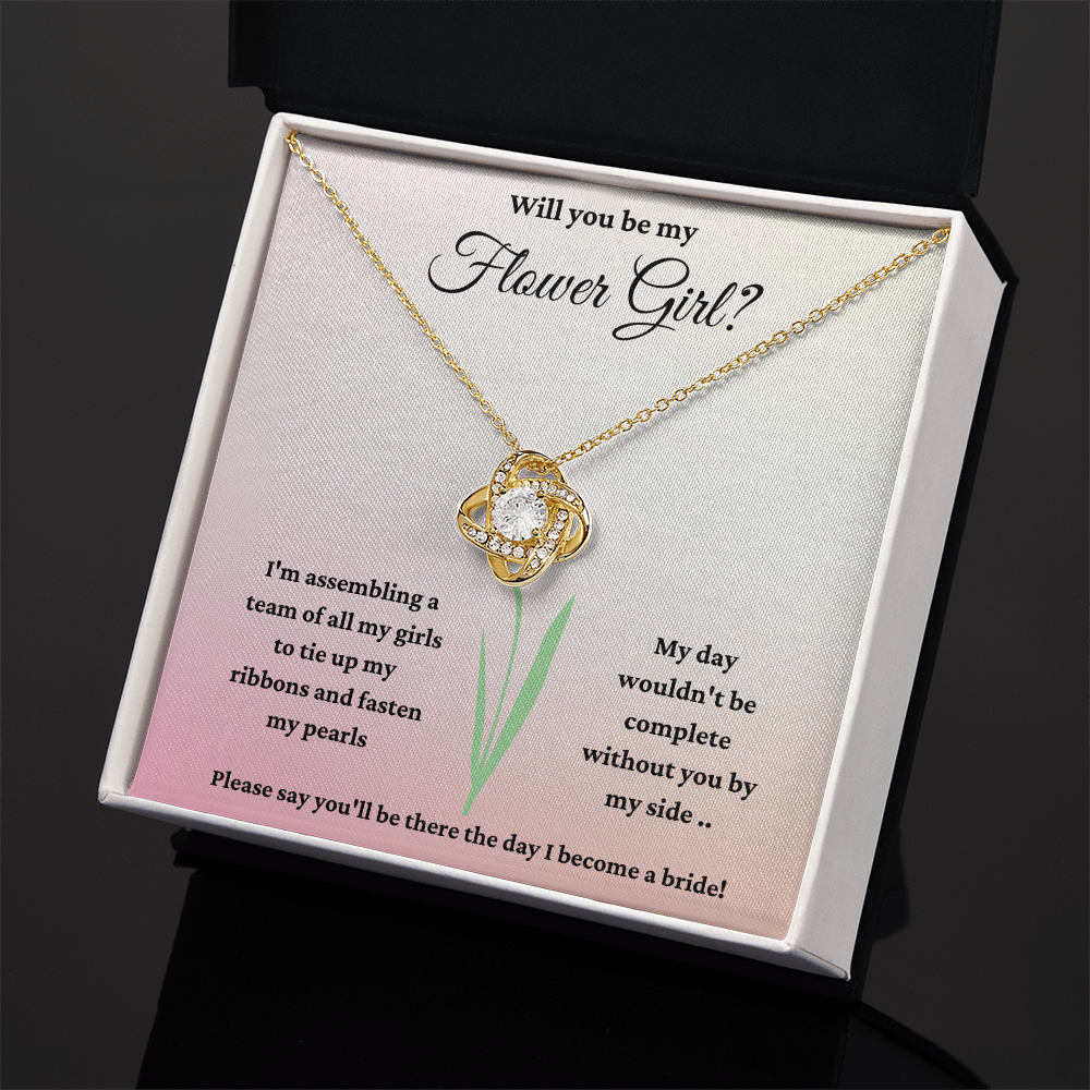 Will You Be My Flower Girl? - Love Knot Necklace