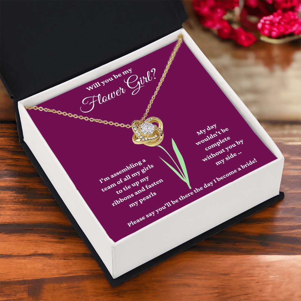 Will You Be My Flower Girl? - Love Knot Necklace