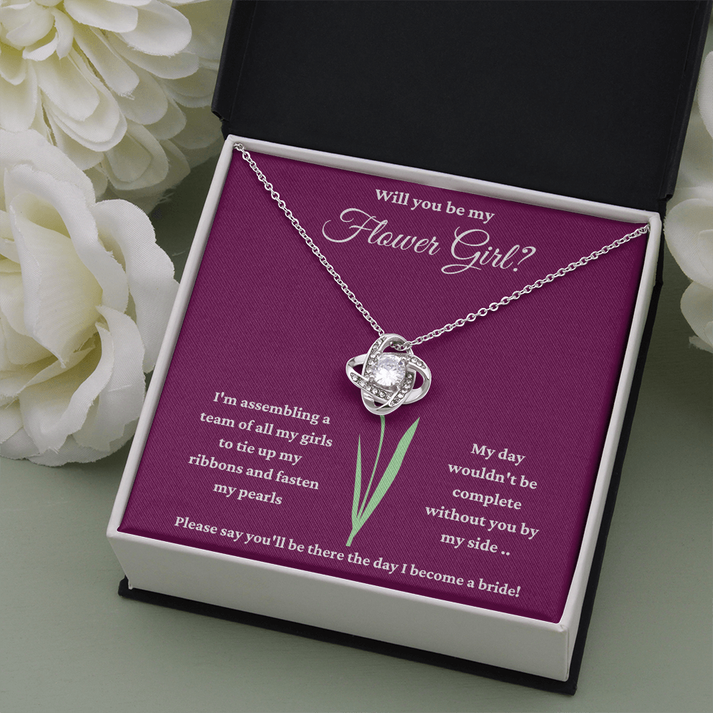 Will You Be My Flower Girl? - Love Knot Necklace