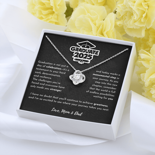 Graduation Gift 2025 From Mom & Dad  - Love Knot Necklace