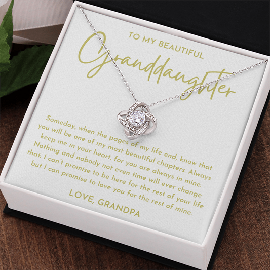 To My Beautiful Granddaughter - Love Knot Necklace