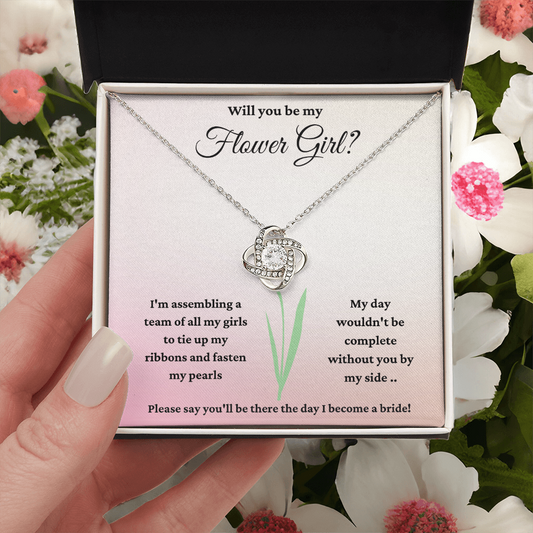 Will You Be My Flower Girl? - Love Knot Necklace