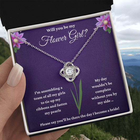 Will You Be My Flower Girl? - Love Knot Necklace