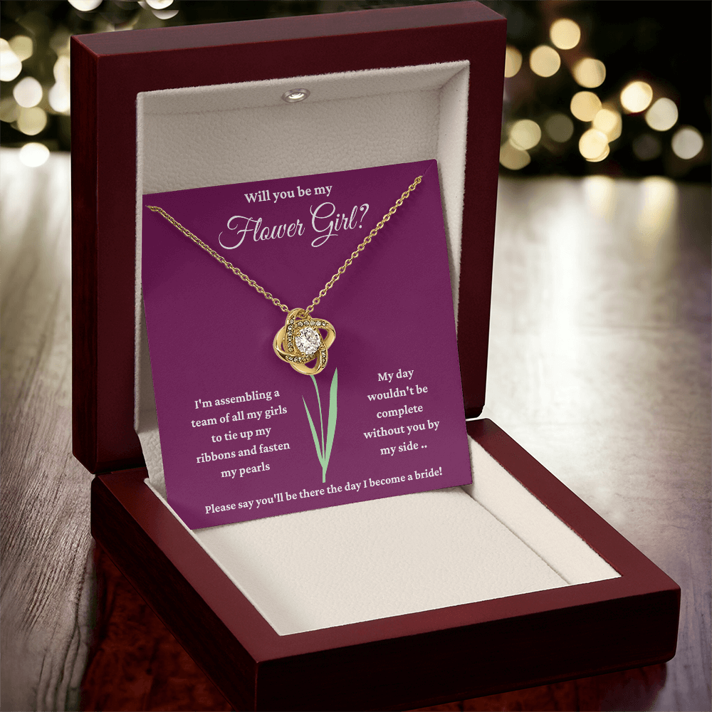Will You Be My Flower Girl? - Love Knot Necklace
