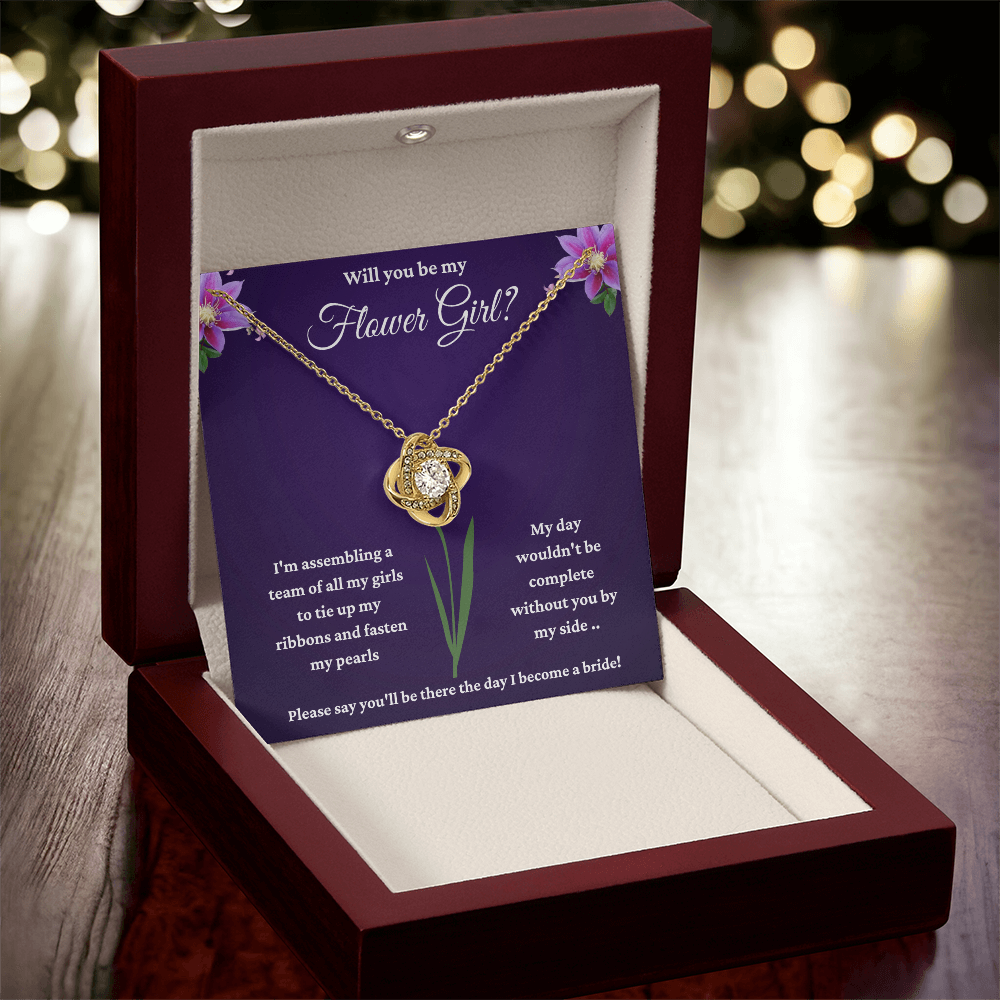 Will You Be My Flower Girl? - Love Knot Necklace