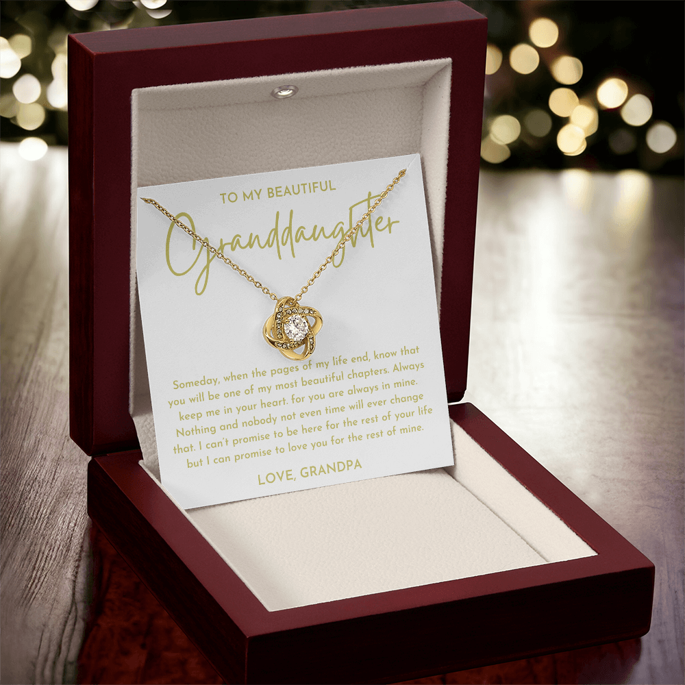 To My Beautiful Granddaughter - Love Knot Necklace