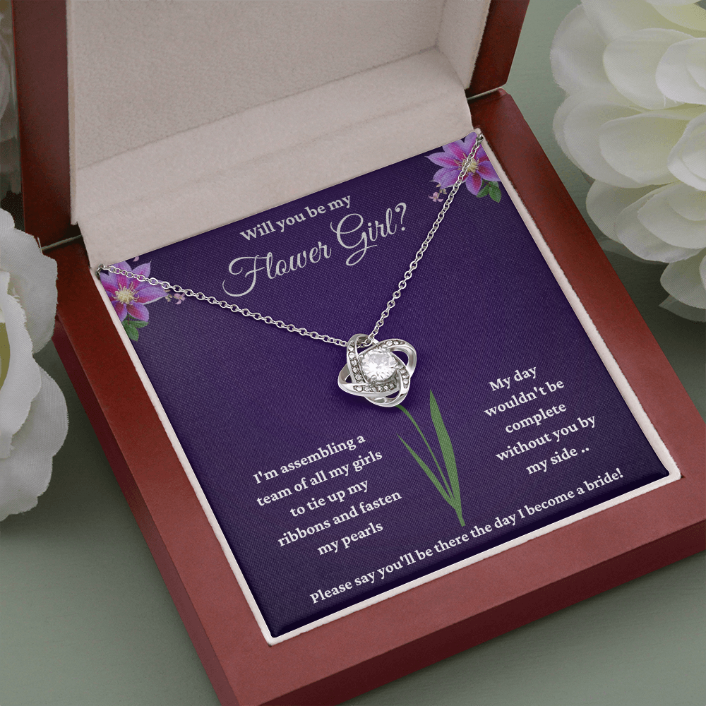 Will You Be My Flower Girl? - Love Knot Necklace
