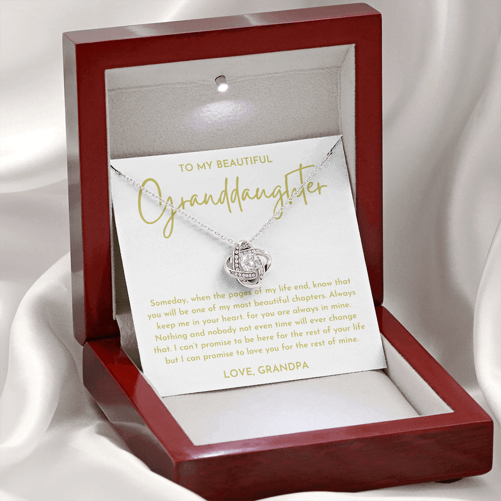 To My Beautiful Granddaughter - Love Knot Necklace