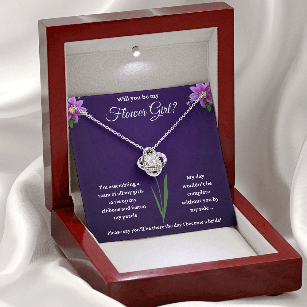 Will You Be My Flower Girl? - Love Knot Necklace