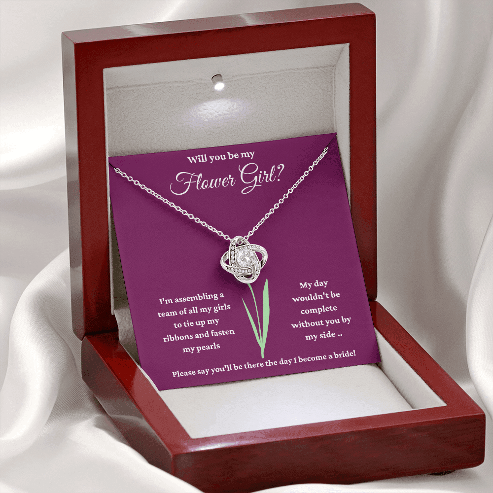 Will You Be My Flower Girl? - Love Knot Necklace
