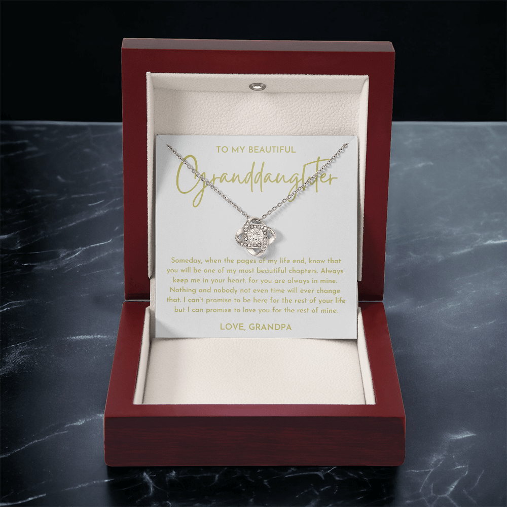 To My Beautiful Granddaughter - Love Knot Necklace