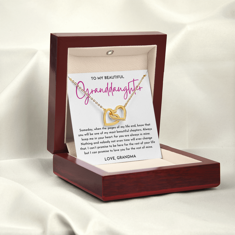 To My Beautiful Granddaughter - Interlocking Heart Necklace