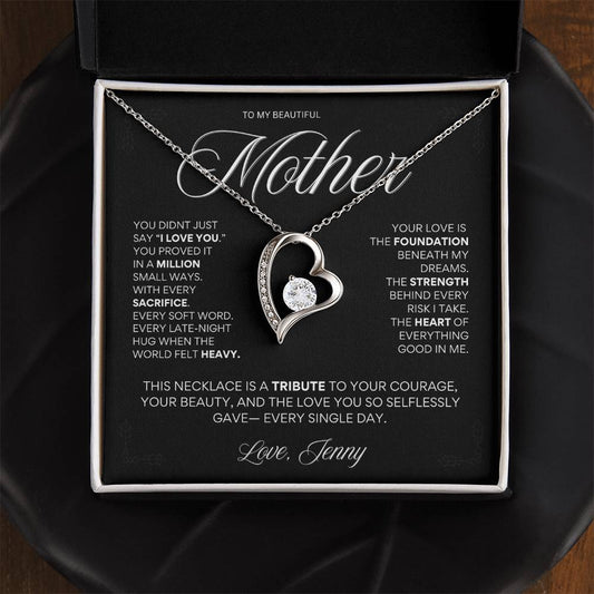 “You Proved It in a Million Small Ways” – Heart Necklace for Mom | Tribute Gift for Mother’s Day from Daughter