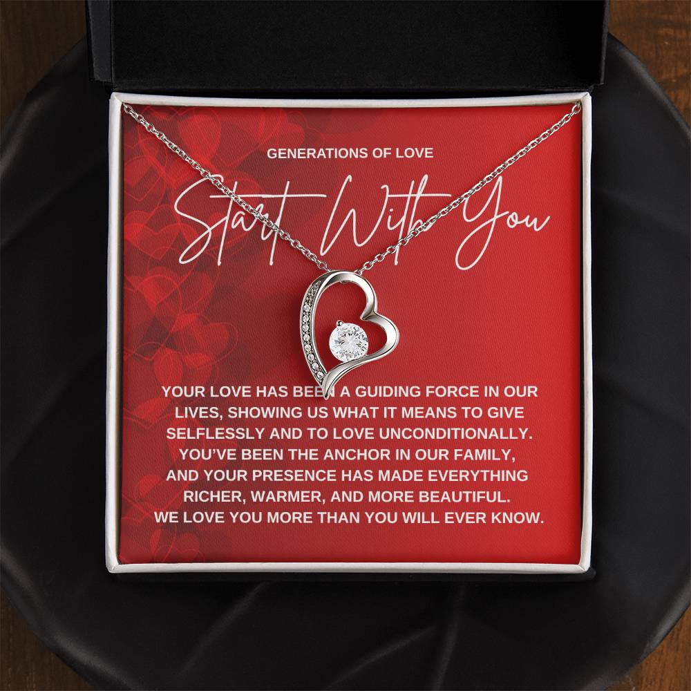 Grandma Heart Necklace Gift from Grandchildren | Birthday, Mother’s Day, Christmas Gift for Nana or Mimi