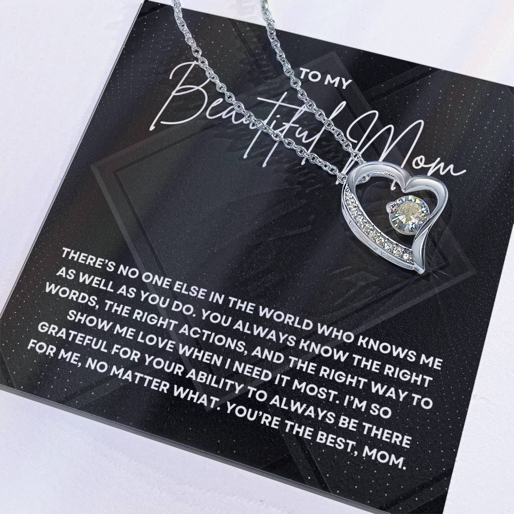 To My Beautiful Mom - Forever Love Necklace