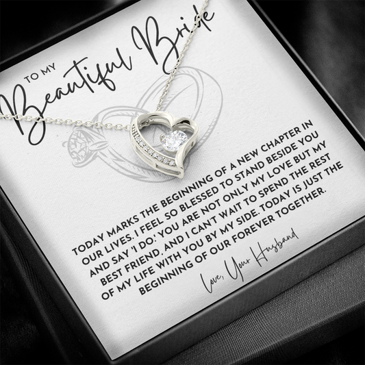 To My Beautiful Bride - Forever Love Necklace