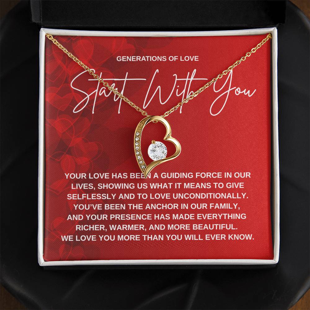 Grandma Heart Necklace Gift from Grandchildren | Birthday, Mother’s Day, Christmas Gift for Nana or Mimi