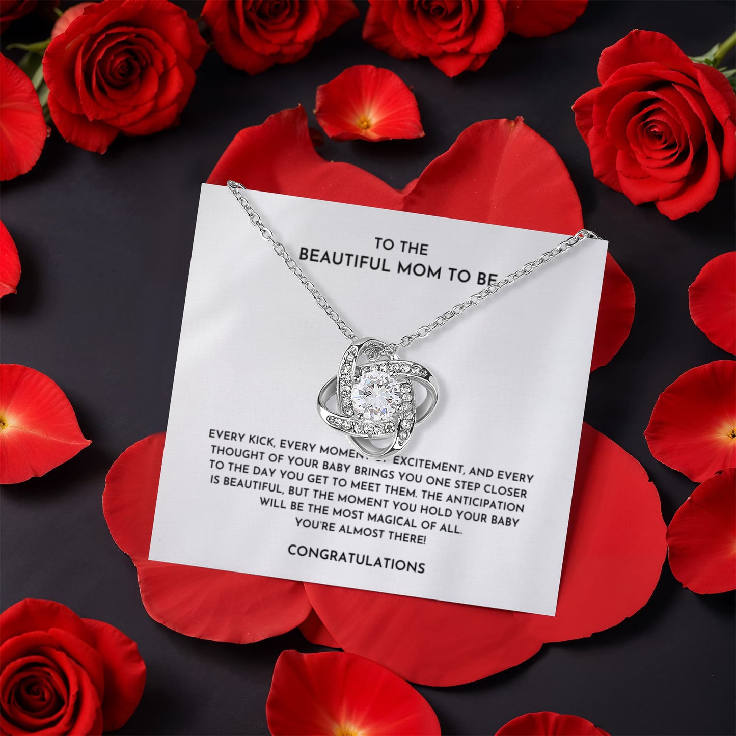 To The Beautiful Mom To Be - Love Knot Necklace