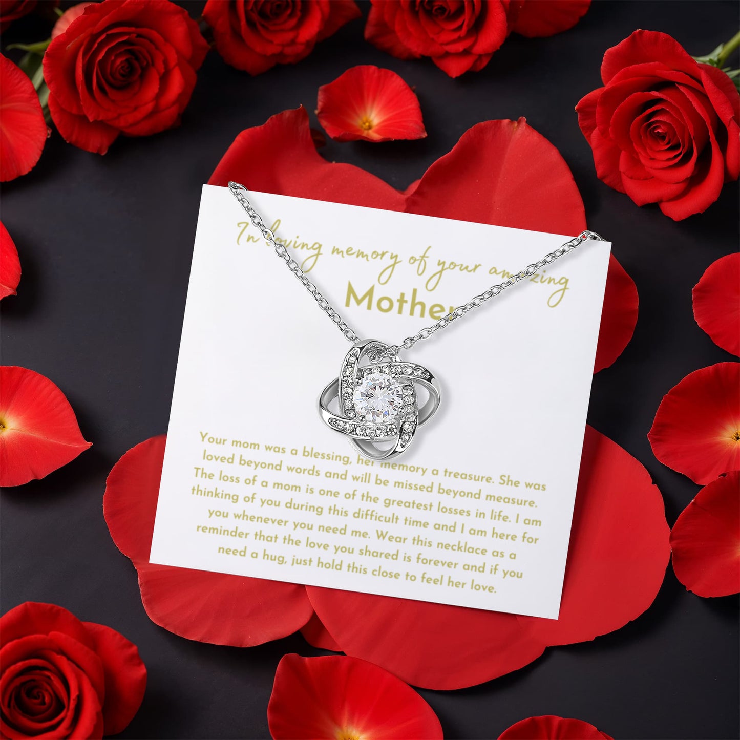 In Loving Memory Of Your Amazing Mother - Love Knot Necklace