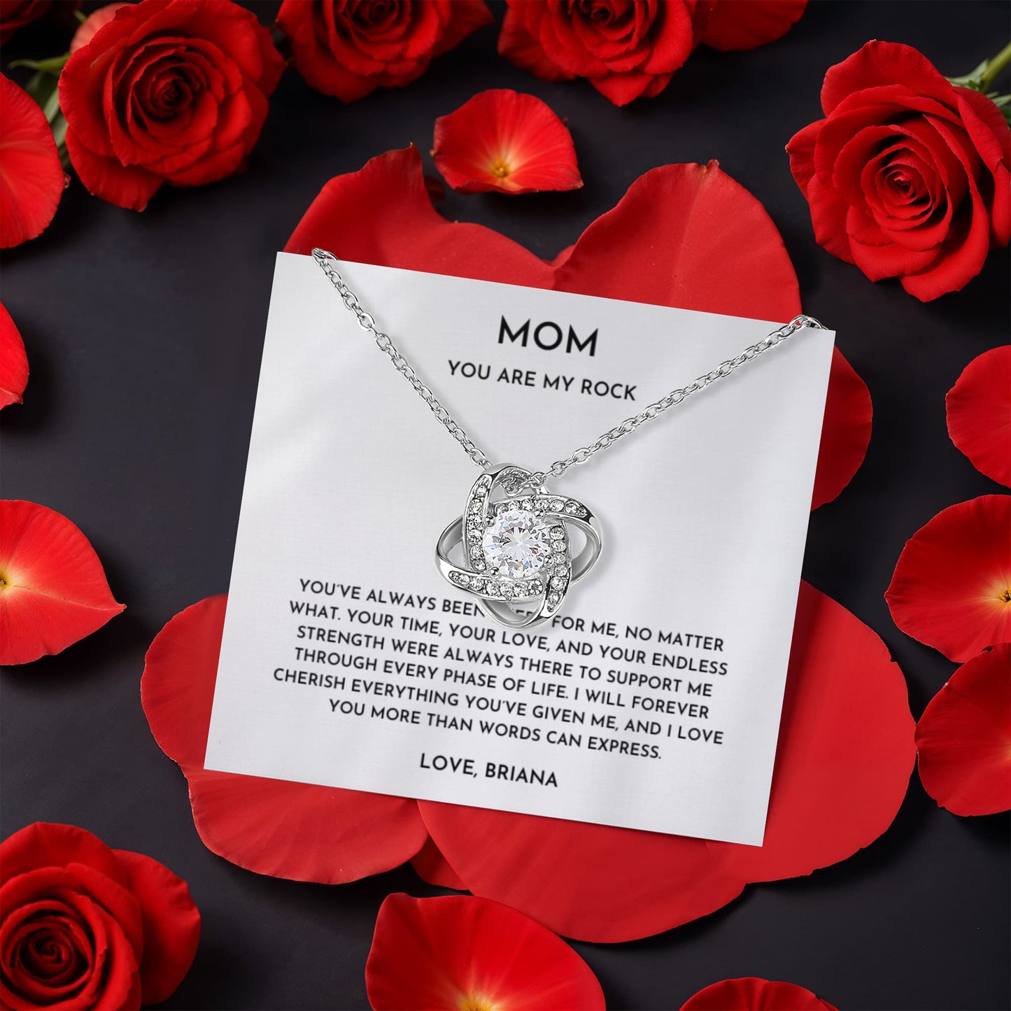 Mom, You Are My Rock - Love Knot Necklace