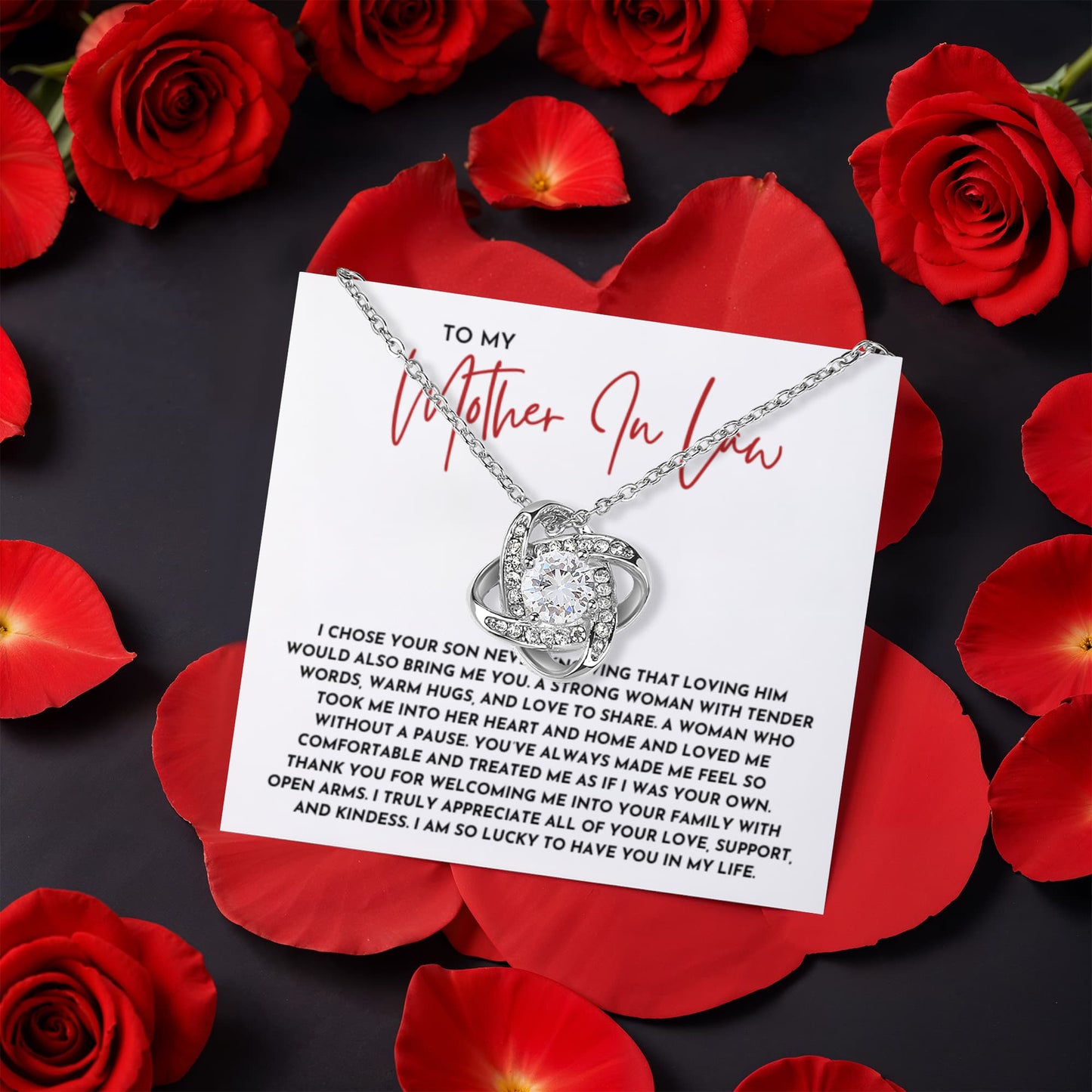 Mother In Law, I Am So Lucky To Have You - Love Knot Necklace