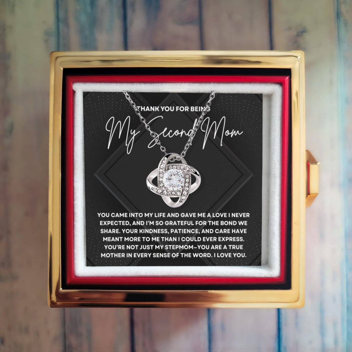Thank You For Being My Second Mom Necklace | Stepmom Jewelry for Birthday, Christmas, or Mother’s Day