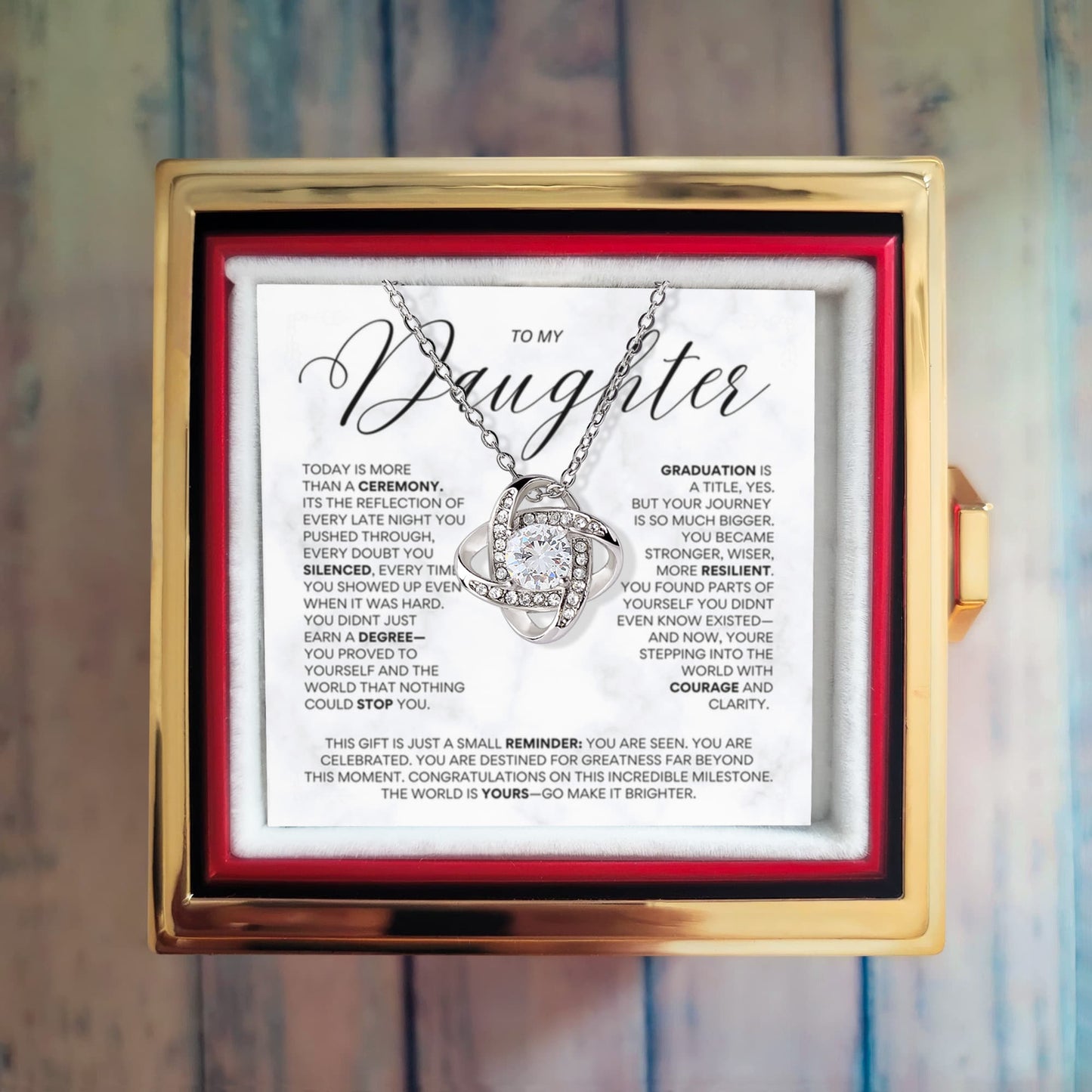To My Daughter Graduation Necklace Gift | Inspirational Message Box