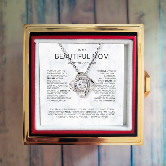 Emotional Wedding Day Gift for Mom | Love Knot Necklace from Bride