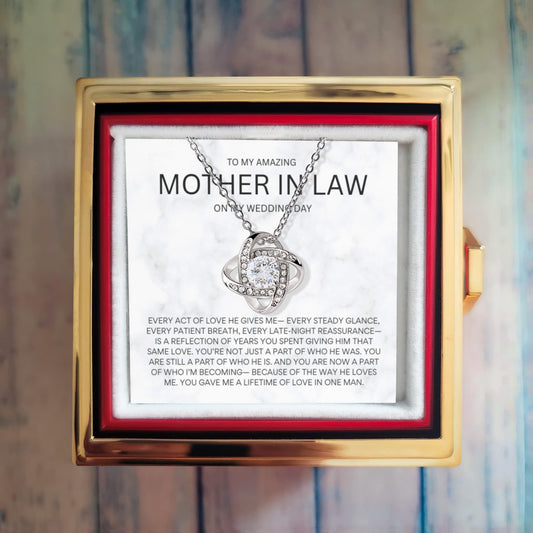 To My Amazing Mother In Law On My Wedding Day Love Knot Necklace