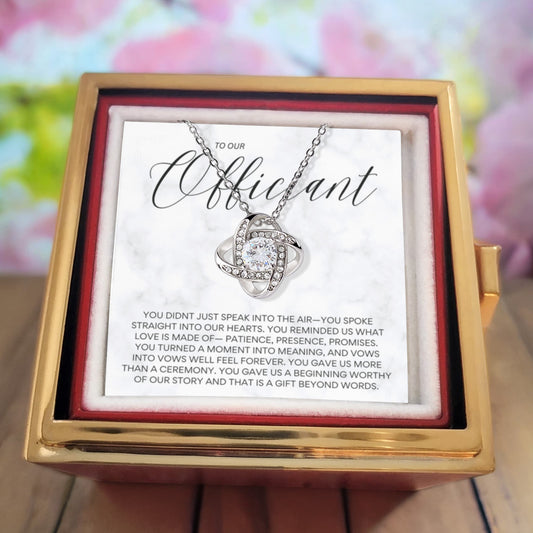 Officiant Necklace Gift | Poetic Wedding Day Thank You Keepsake