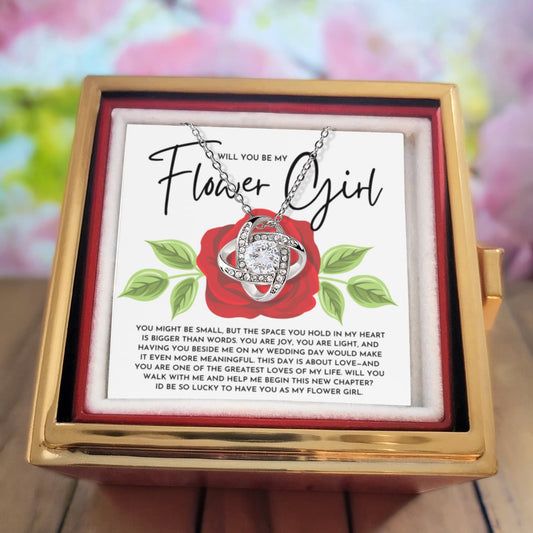 Will You Be My Flower Girl Necklace Gift | Proposal Jewelry Box