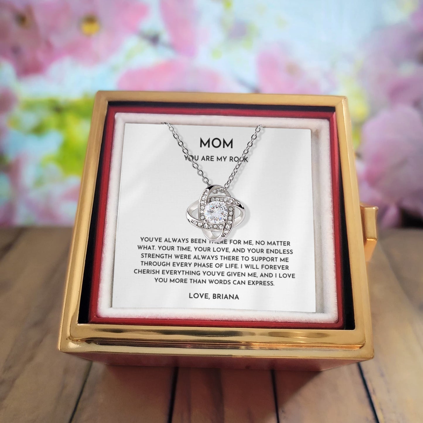 Mom, You Are My Rock - Love Knot Necklace