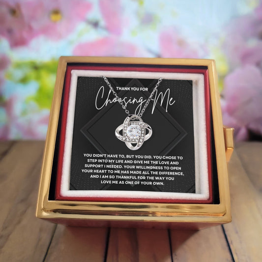 Thank You For Choosing  Necklace- Rotating Rose Box