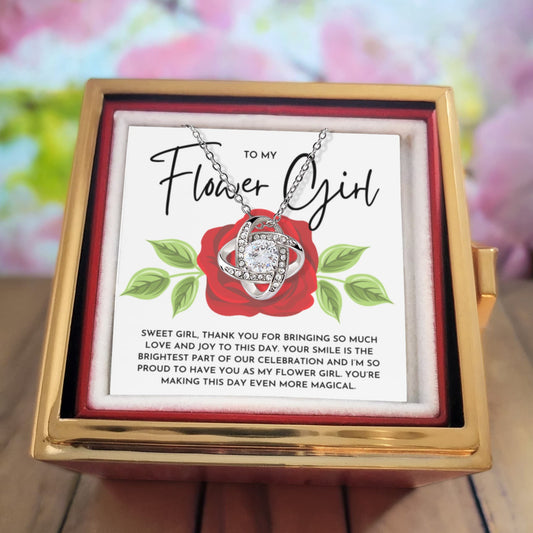 Flower Girl Necklace Gift from Bride | Thank You Wedding Keepsake