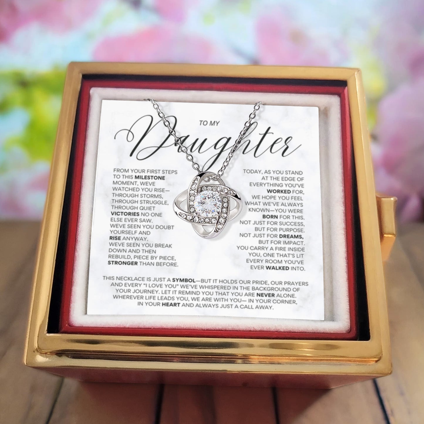 To My Daughter Graduation Necklace | Proud Parent Gift with Message